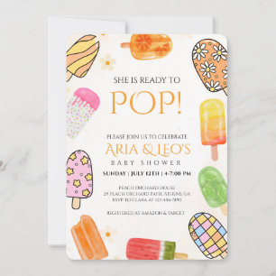 Invitación colorida de verano en Baby Shower