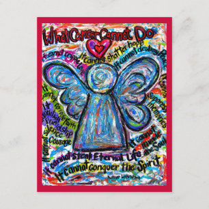 Invitación colorida del ángel del cáncer