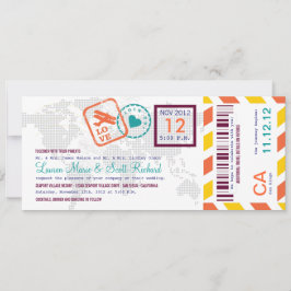 Invitación colorida del boleto del correo aéreo