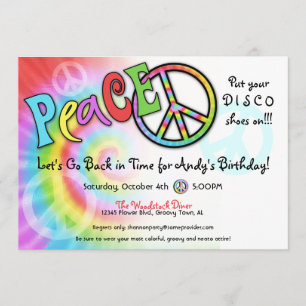 Invitación colorida del fiesta de la PAZ