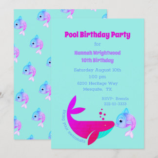 Invitación colorida del Fiesta de la piscina de cu