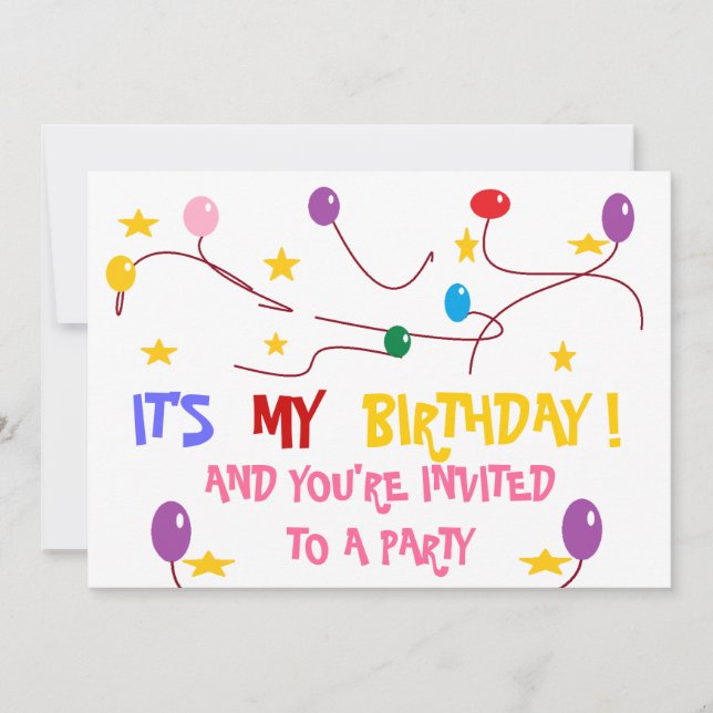 INVITACIÓN COLORIDA DEL PARTIDO DEL CUMPLEAÑOS (Anverso)