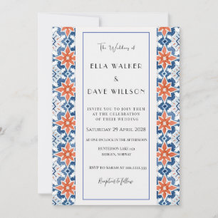 Invitación Colorida Elegancia Abstracta Chic Baldosa Boda