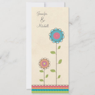 Invitación colorida feliz de las flores del fiesta