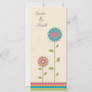 Invitación colorida feliz de las flores del fiesta