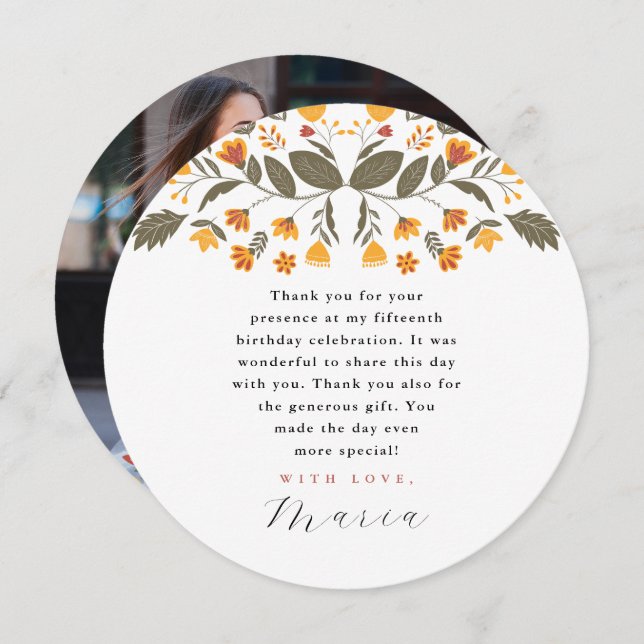 Invitación Colorida Fiesta 15th Birthday Photo You (Anverso / Reverso)