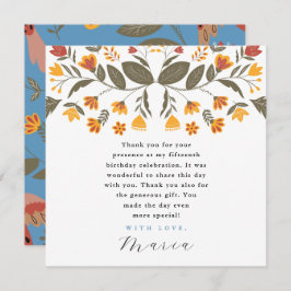 Invitación Colorida Fiesta Azul 15º cumpleaños Gracias