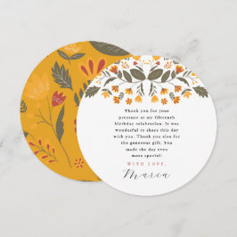 Invitación Colorida Fiesta Botánica 15º cumpleaños Gracias