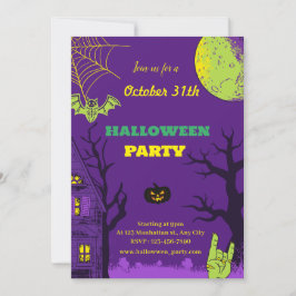 Invitación Colorida fiesta creativa divertida en Halloween