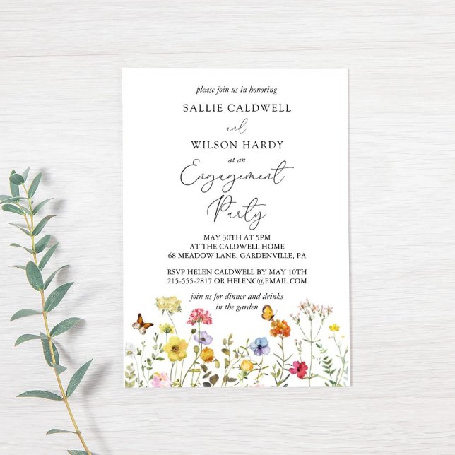 Invitación Colorida fiesta de compromiso del Boho Garden (Subido por el creador)