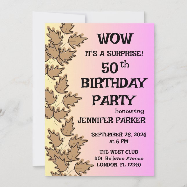 Invitación Colorida fiesta de cumpleaños (Anverso)