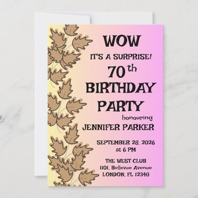 Invitación Colorida fiesta de cumpleaños (Anverso)