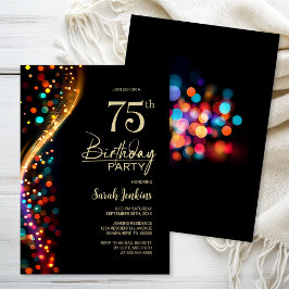 Invitación Colorida fiesta de cumpleaños 75 de Bokeh