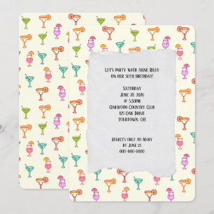 Invitación Colorida fiesta de cumpleaños de Cocktail Collecti