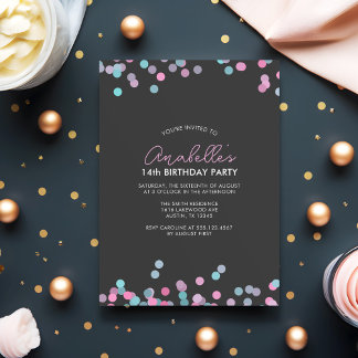 Invitación Colorida fiesta de cumpleaños de Confetti