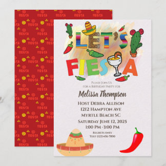 Invitación Colorida fiesta de cumpleaños de Fiesta Mexicana