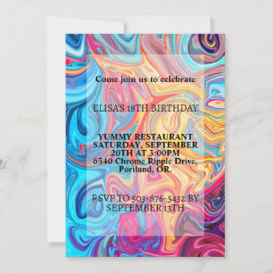Invitación Colorida fiesta de cumpleaños de la impresión de l