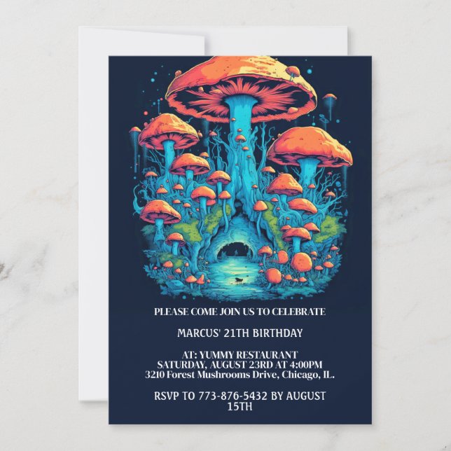 Invitación Colorida fiesta de cumpleaños de la impresión del  (Anverso)