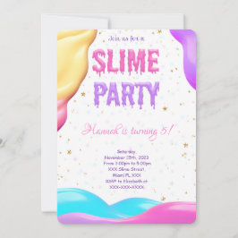 Invitación Colorida fiesta de cumpleaños de Slime