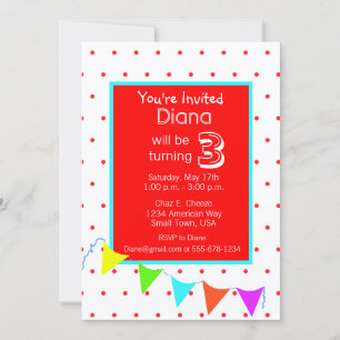 Invitación Colorida fiesta de cumpleaños infantil