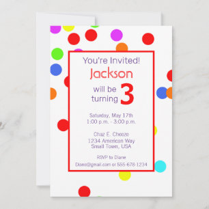 Invitación Colorida fiesta de cumpleaños infantil