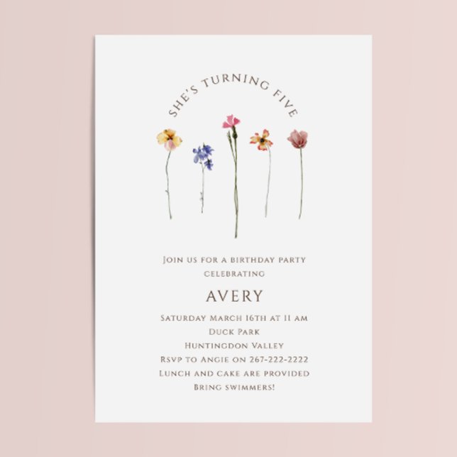 Invitación Colorida fiesta de cumpleaños número 5 (Subido por el creador)