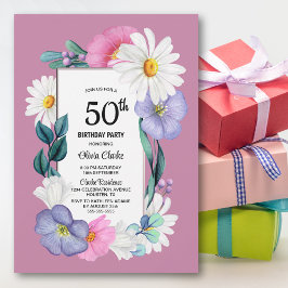 Invitación Colorida fiesta de cumpleaños número 50