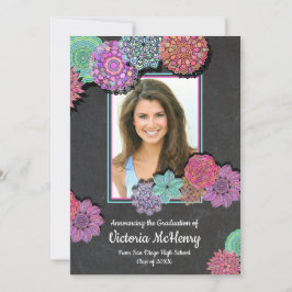 Invitación Colorida fiesta de graduación de fotos de Mandala 