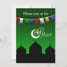 Invitación Colorida fiesta de Iftar en Garland y la Mezquita