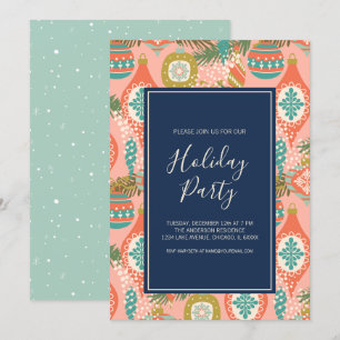 Invitación Colorida fiesta de Navidad Retro