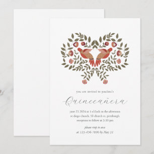 Invitación Colorida Fiesta Floral Quinceañera