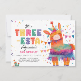 Invitación Colorida Fiesta Mexicana de Tres Años