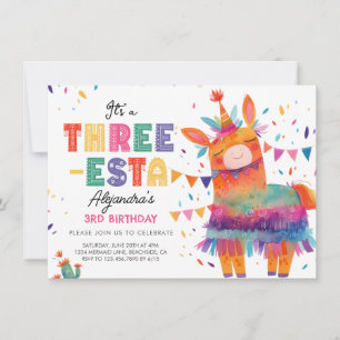 Invitación Colorida Fiesta Mexicana de Tres Años