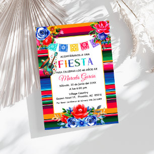 Invitación Colorida Fiesta Mexicana Fiesta Cumpleaños Español