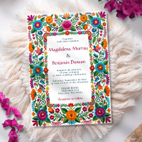 Colorida Fiesta Mexicana Floral Bordado Boda