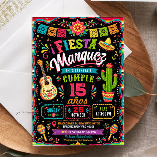 Invitación Colorida Fiesta Mexicana Quinceañera Cumpleaños