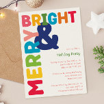Invitación Colorida fiesta navideña y brillante<br><div class="desc">Captura la alegría y la magia de la temporada navideña con esta invitación festiva única, alegre y colorida. Su diseño es sencillo y divertido, con una paleta de colores arcoiris de color rojo, verde, amarillo, azul, naranja y rosa, creando un ambiente vibrante y alegre. El enfoque creativo y minimalista, con...</div>