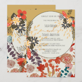 INVITACIÓN COLORIDA FLORAL DE BOHO
