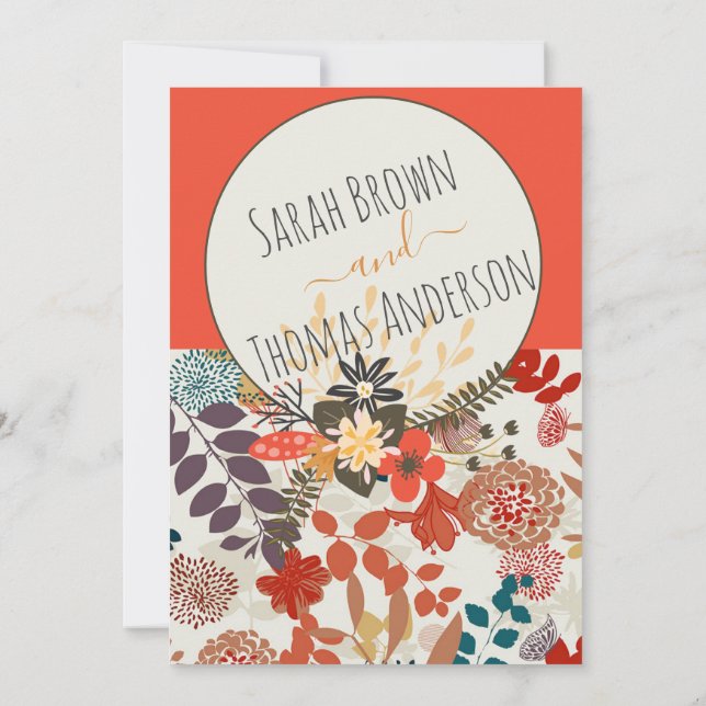 INVITACIÓN COLORIDA FLORAL DE BOHO (Reverso)