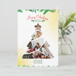 Invitación Colorida foto de árbol de Navidad minimalista crea