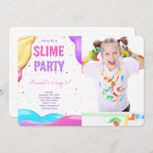 Invitación Colorida foto de la fiesta de cumpleaños de Slime