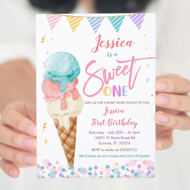 Invitación Colorida helada dulce de un cumpleaños (Subido por el creador)