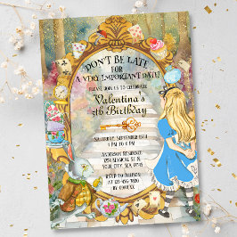 Invitación Colorida magia Alicia's Wonderland Tea Birthday