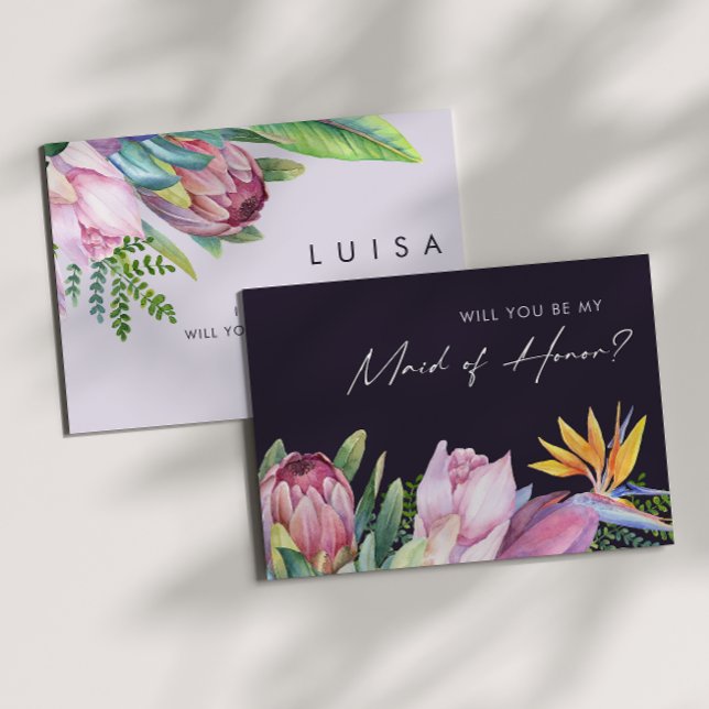 Invitación Colorida Mata De Honor Tropical Púrpura (Subido por el creador)
