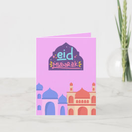 Invitación Colorida mezquita Eid Mubarak Eid Card