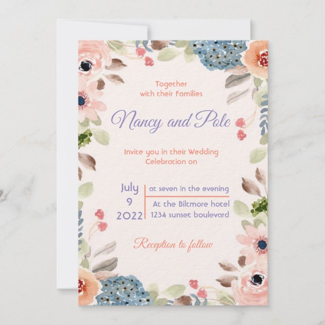 Invitación colorida muy especial (Anverso)