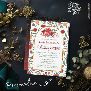 Invitación Colorida negrita floral Blooms Engagement Party