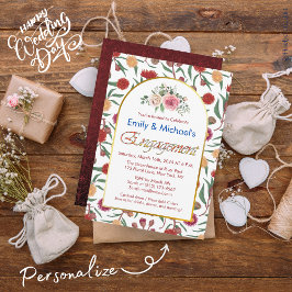 Invitación Colorida negrita floral Blooms Engagement Party