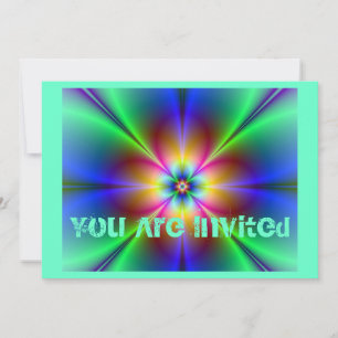 Invitación Colorida Neon Daisy