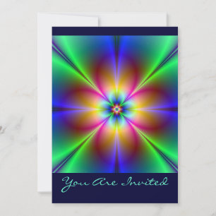 Invitación Colorida Neon Daisy